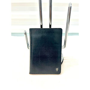 Frye Austin Black Leather Passport Wallet